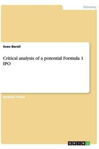 Cover of Critical analysis of a potential Formula 1 IPO