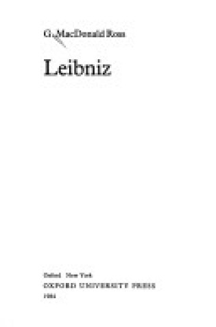 Cover of Leibniz