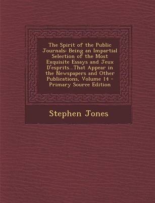 Book cover for The Spirit of the Public Journals