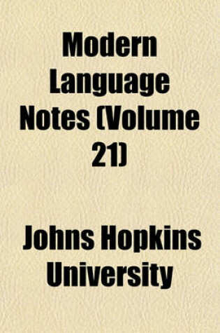 Cover of Modern Language Notes (Volume 21)