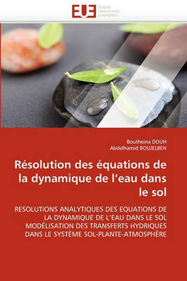 Cover of R solution Des  quations de la Dynamique de L Eau Dans Le Sol