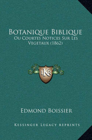 Cover of Botanique Biblique