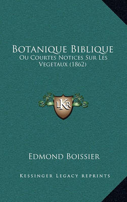 Book cover for Botanique Biblique