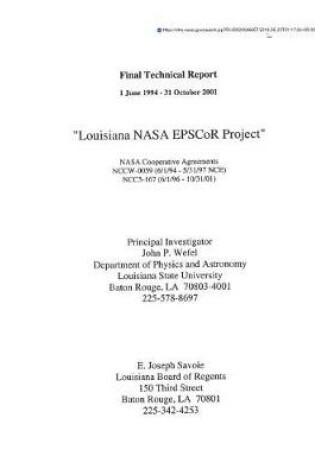 Cover of Louisiana NASA Epscor Project