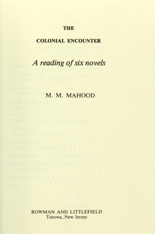 Cover of The Colonial Encounter