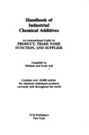 Cover of Handbook of Industrial Chemical Additives