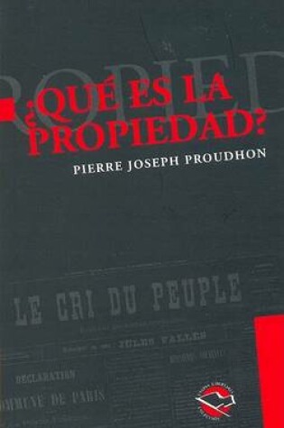 Cover of Que Es La Propiedad?