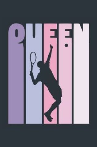 Cover of Vintage Tennis Notebook 'Tennis Queen' - Girls Tennis Writing Journal - Tennis Player Gift - Retro Tennis Diary