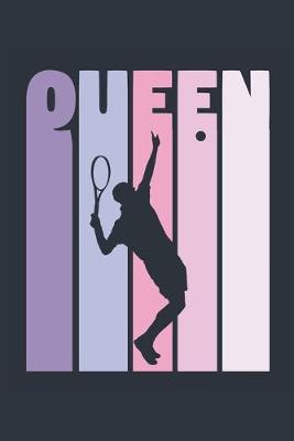 Book cover for Vintage Tennis Notebook 'Tennis Queen' - Girls Tennis Writing Journal - Tennis Player Gift - Retro Tennis Diary