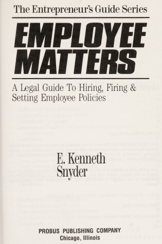 Cover of Employee Matters