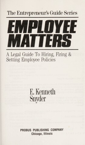 Book cover for Employee Matters