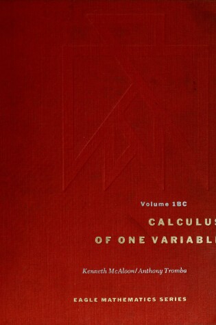 Cover of Calculus of One Variable