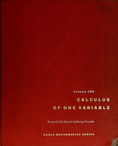 Book cover for Calculus of One Variable
