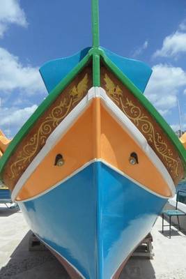 Book cover for Bright and Colorful Luzzo Fishing Boat, Malta