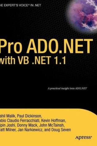 Cover of Pro ADO.NET with VB .NET 1.1