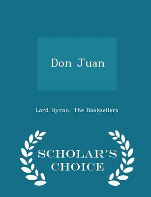 Book cover for Don Juan - Scholar's Choice Edition