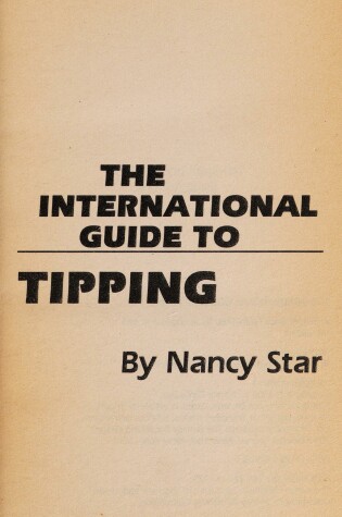 Cover of International Guide to Tipping