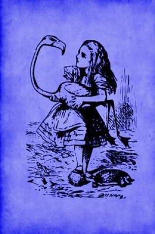 Cover of Alice in Wonderland Journal - Alice and The Flamingo (Blue)