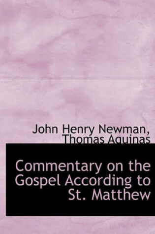 Cover of Commentary on the Gospel According to St. Matthew