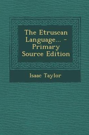 Cover of The Etruscan Language...