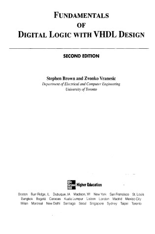 Cover of Fundamentals of Digital Logic with VHDL Design