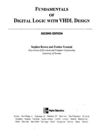 Book cover for Fundamentals of Digital Logic with VHDL Design