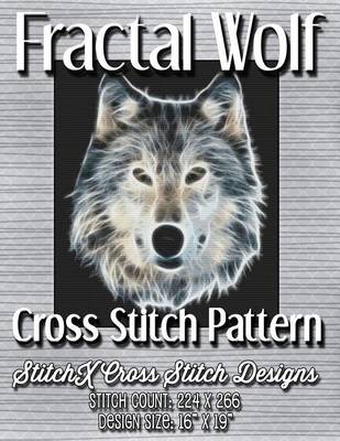 Book cover for Fractal Wolf Cross Stitch Pattern