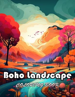 Book cover for Boho Landscape Coloring Book for Adults