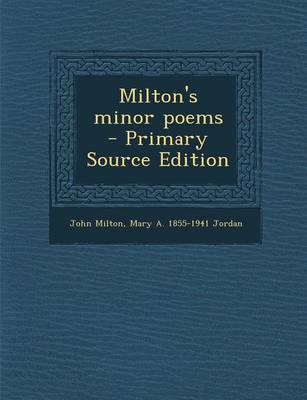 Book cover for Milton's Minor Poems