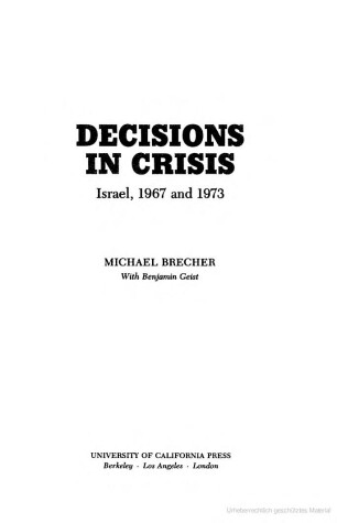 Book cover for Decisions in Crisis