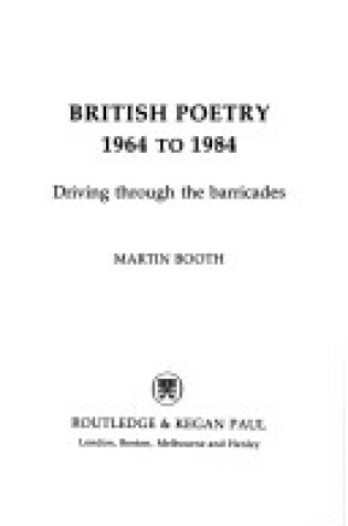 Cover of British Poetry, 1964-84