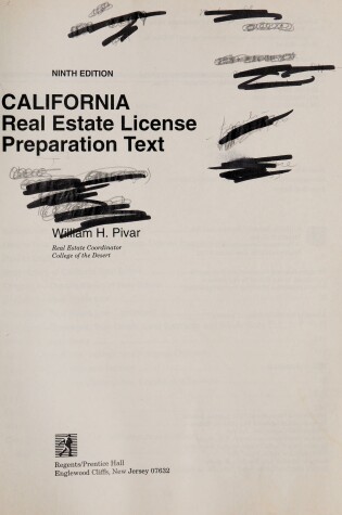 Cover of California Real Estate License Prep Text