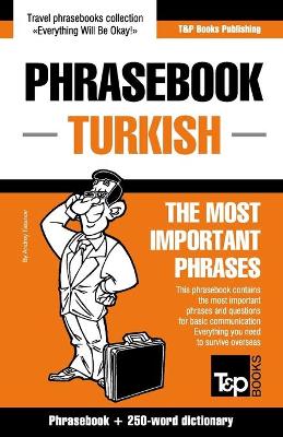 Book cover for English-Turkish phrasebook and 250-word mini dictionary