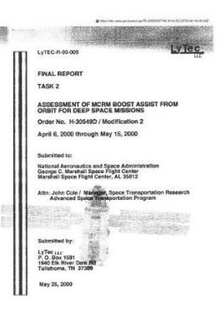 Cover of Assessment of McRm Boost Assist from Orbit for Deep Space Missions