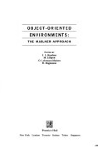 Cover of OBJECT ORIENTED ENVIRONMENTS