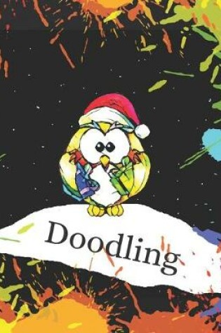 Cover of Christmas Penguin Colorful Splatter Cute Gift Sketch Book Blank Paper Pad Journal for Doodling Sketching Coloring or Writing
