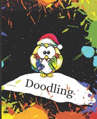 Cover of Christmas Penguin Colorful Splatter Cute Gift Sketch Book Blank Paper Pad Journal for Doodling Sketching Coloring or Writing