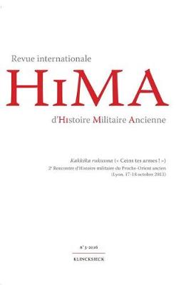 Book cover for Revue Internationale d'Histoire Militaire Ancienne. N3/2016