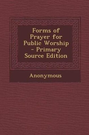 Cover of Forms of Prayer for Public Worship