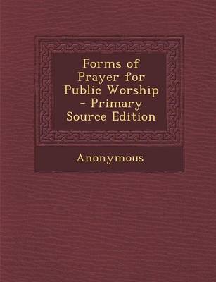 Book cover for Forms of Prayer for Public Worship