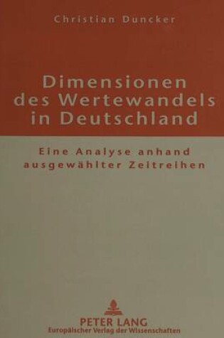 Cover of Dimensionen Des Wertewandels in Deutschland