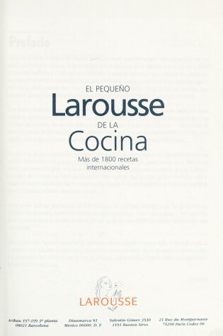 Cover of Pequeo Larousse de La Cocina