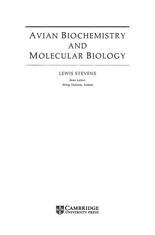 Cover of Avian Biochemistry and Molecular Biology