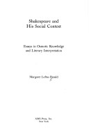 Cover of Shakespeare and His Social Context