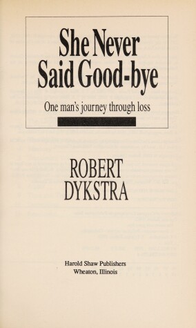 Book cover for She Never Said Good-Bye