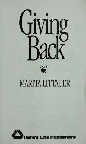 Book cover for Giving Back