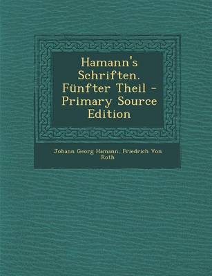 Book cover for Hamann's Schriften. Funfter Theil