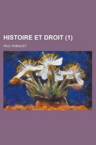 Cover of Histoire Et Droit (1)