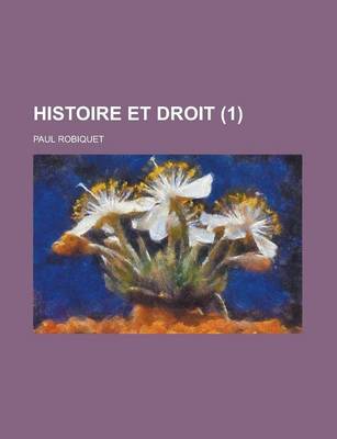 Book cover for Histoire Et Droit (1)