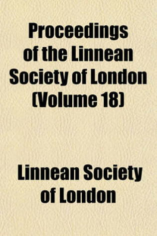 Cover of The Journal of the Linnean Society; Zoology Volume 18